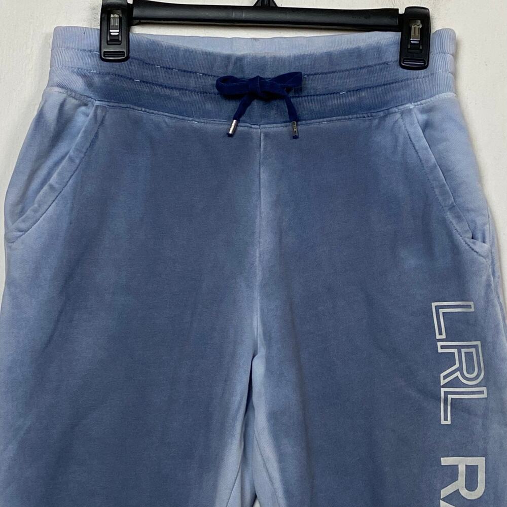 Lauren Ralph Lauren Women’s Blue French Terry Jogger Pants Logo Preppy Small - Picture 3 of 14